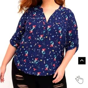 Torrid The Little Mermaid Harper Blouse Sz 2x